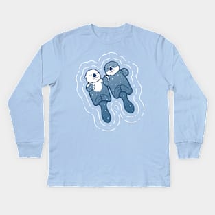 Sea Otters Holding Hands Kids Long Sleeve T-Shirt